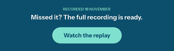 The same image the next day: Missed it? The full recording is ready, with a Watch the replay button