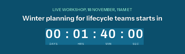 Event image before the start: Winter planning for lifecycle teams starts in 00 days 01 hours 40 minutes