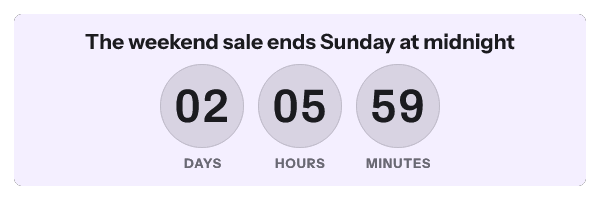 The same countdown reading 02 days 05 hours 59 minutes, drawn for a fetch at 18:00 on Friday