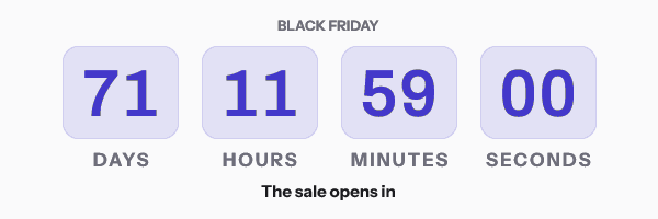 Black Friday opens: The sale opens in, with its countdown