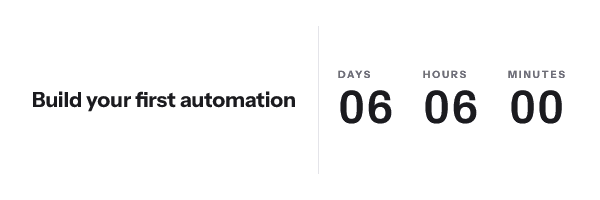 Workshop seats: Build your first automation, with its countdown