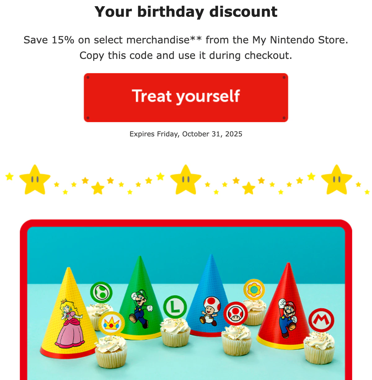 The Nintendo email as Nintendo sent it, with no countdown in it