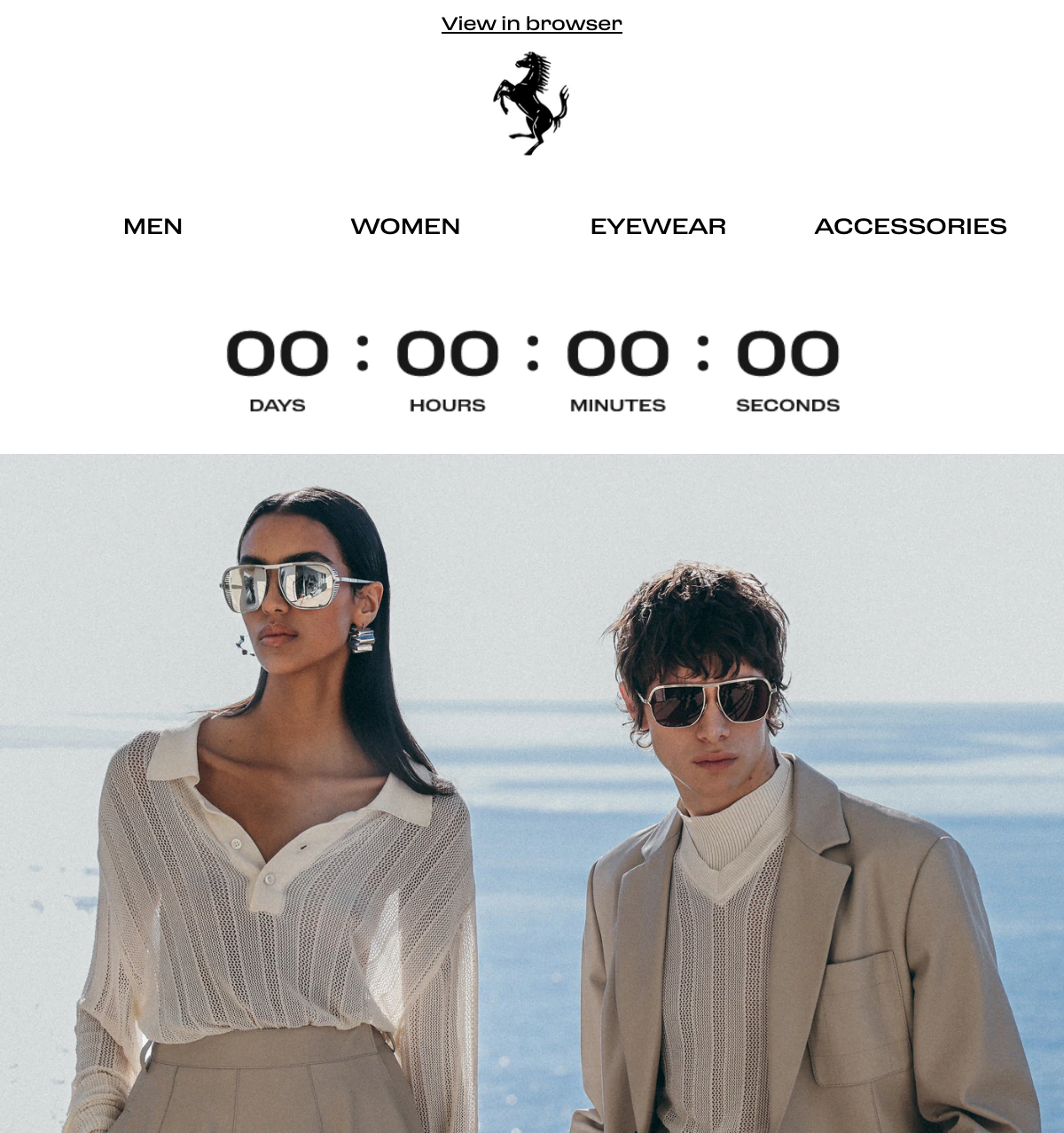 The Ferrari email as Ferrari sent it, with its own countdown