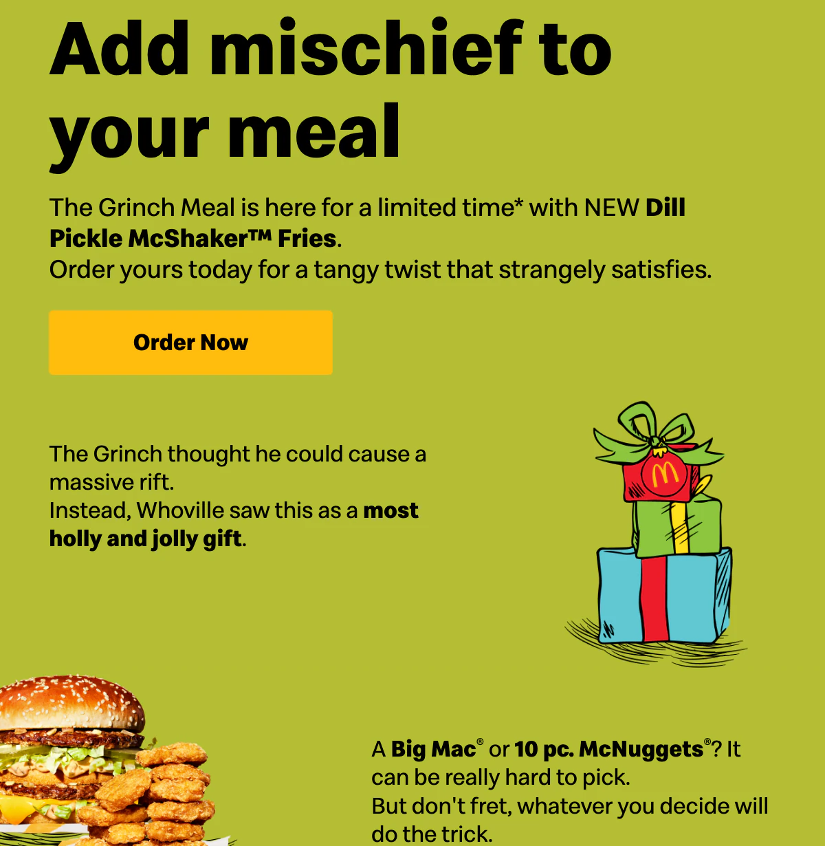 The McDonald's email as McDonald's sent it, with no countdown in it