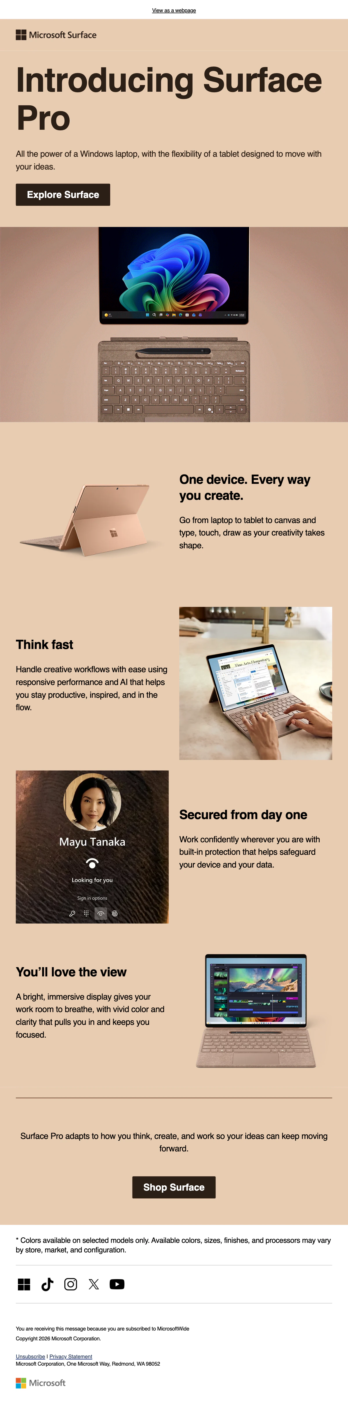 The Microsoft email as Microsoft sent it, with no countdown in it