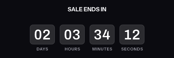 The cards timer style, rendered by the EmailTimer.App engine